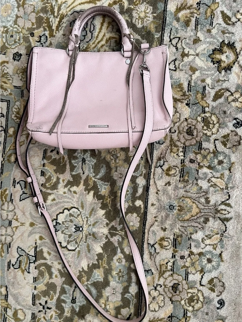 Rebecca Minkoff Blush Pink Leather Mini small Satchel bag handbag used!!!